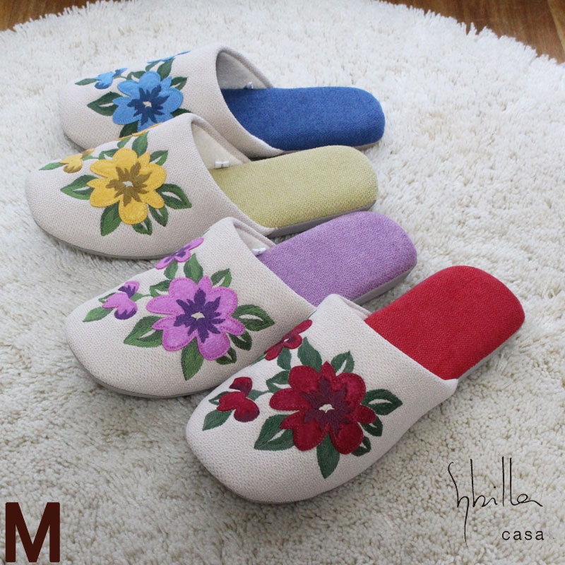 スリッパ Mサイズ トパシオ 花 シビラ sybilla ソフト 洗える オールシーズン