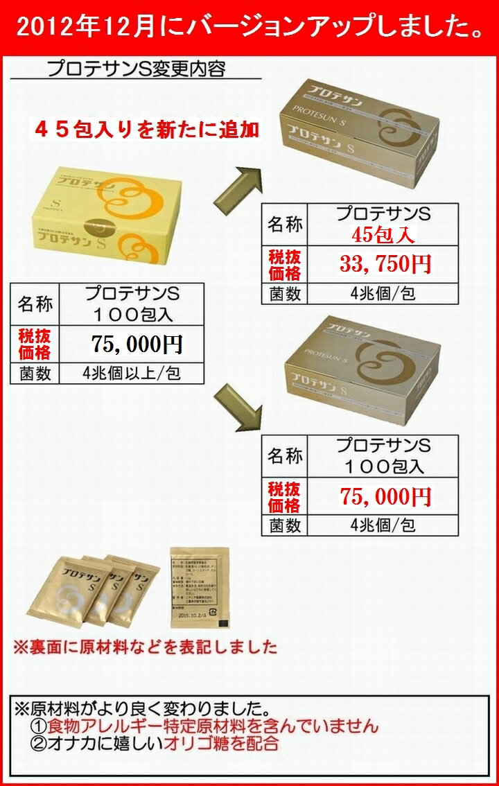 【10％（47628円)割引クーポン付】プロテサンS　100包　超お得6箱セット【66包プレゼント　レビュ分含む】【ポイント10倍】【送料・代引料無料】　《エンテロコッカス・フェカリス・FK－23》 2