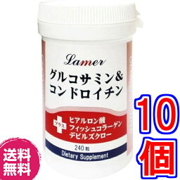 【送料無料】ラメール グルコサミン＆コンドロイチン 240粒　×超お得10個《Lamer、グルコサミン・コンドロイチンにヒアルロン酸・フィッシュコラーゲン・デビルスクローを配合》