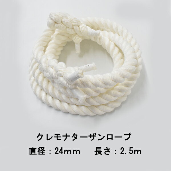 ターザンロープ クレモナロープ 24mmx2.5m トレーニングロープ 登り綱 登りロープ
