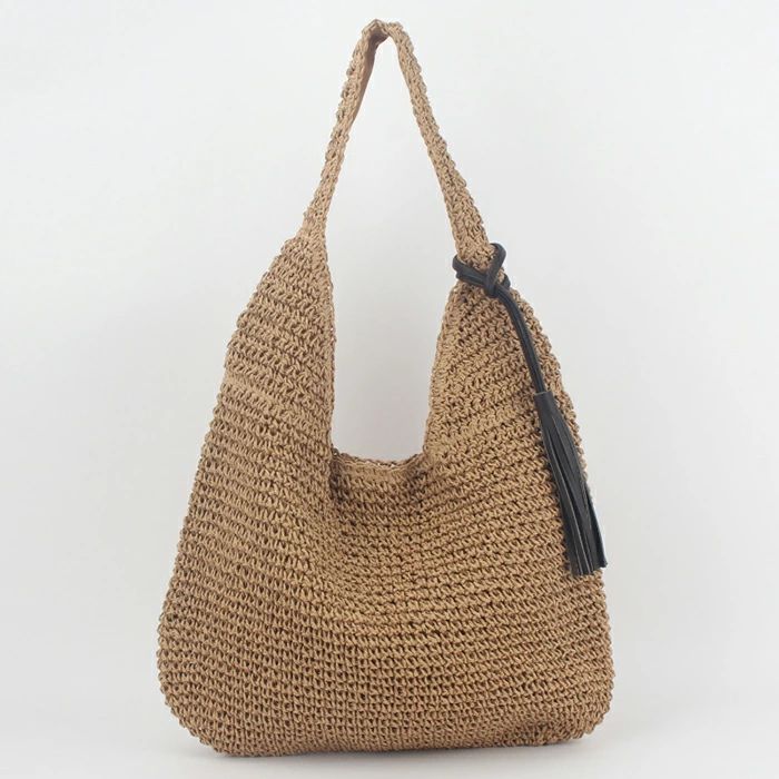 Tote Bag Type - 編みバッグ 大容量 フレンジ バッグ 軽量 軽い 夏バッグ 籠バッグ カゴバッグ 手さげ 鞄