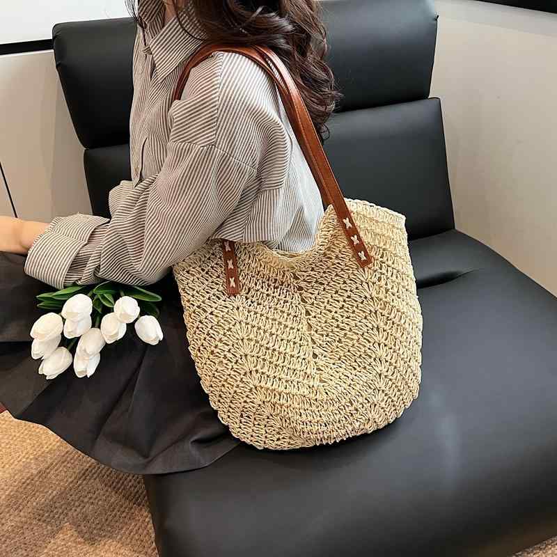 かごバッグ バッグ 鞄 肩掛け 手提げ 2way レディース 女性用 春夏 かご 茶 白 手編み風 シンプル カジュアル 大容量 A4 ファスナー ポケット 普段使い個性的 存在感 主役級 こなれ感 抜け感 おしゃれ かわいい 学生 20代 きれいめ
