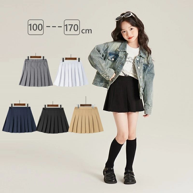 カジュアル フォーマル プリーツスカート キッズ ネイビー グレー 黒 パンツインスカート ミニスカート 女の子 子供服 スカート