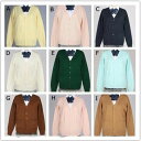 スクールカーディガン キュート制服 スクールセーター 女子高校生 ニット vネック 長袖 無地 ゆったり 前開き セーター オールシーズン カーディガン 学生制...