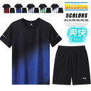 グラデーション スポ 短パン 夏 上下セット Tシャツ メンズ 半袖 セットアップ レディース 上下 吸汗速乾 薄手 ショートパンツ