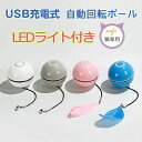コンパク 鈴付き 羽付き 4カラー 運動不足解消 ストレス解消 USB充電式 Ledボール 猫じゃらし 自動回転 短納期 光るボール 電動