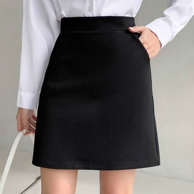 るるショップのAラ 膝上丈 ストレッチ 洗える ポケットあり オフィス ボトムス｜アングル3