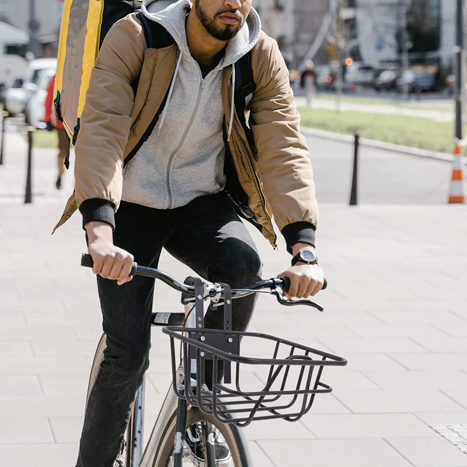 自転車カゴ 自転車 取り付け簡単 前 買い物 サイクリング 自転車用バスケット 大容...