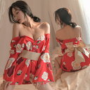 送料無料 セクシーランジェリー ベビードール 浴衣 和服 和装 ミニ浴衣 セクシー ランジェリー セット 桜 花柄 ルームウェア ナイトウェア パジャマ セクシー コスプレ 大きいサイズ コスチューム セクシー コスプレ 超過激 赤 キャバ嬢 オシャレ 可愛い