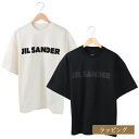 JIL SANDER ジルサンダー Tシャツ 半袖 カットソー オーバーサイズ プリントロゴ コットンジャージー J03GC0137 ブラック ホワイト コット...