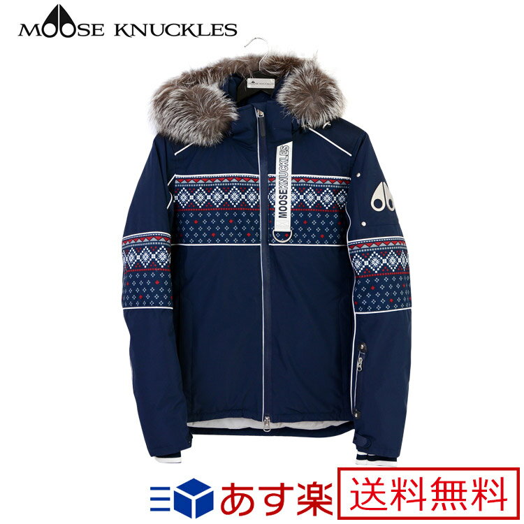 ムースナックルズ ダウン ダウンジャケット ブルゾン コート フード アウター KNIT TRIM ネイビー XS S M L 冬物 ファー付き 【MOOSE KNUCKLES レディース ブランド おしゃれ かわいい 正規品 新品 ギフト プレゼント 男性 女性 彼氏 彼女】MK2577-LKSJ