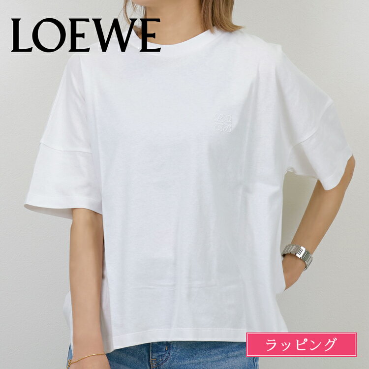 LOEWE ロエベ Tシャツ 半袖 ボクシーフィット コットン S XS ホワイト アナグラム ワンポイント コットン レディース 正規品 新品 ブランド S359Y22X58 おしゃれ かわいい ギフト プレゼント