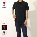 AMI paris アミパリス ポロシャツ 半袖 AMI DE COEUR スモール A ハート BFUPL001 760 001/100 黒 白 メンズ レデ...