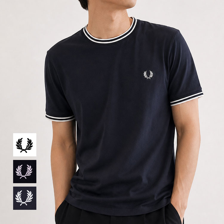 乐天商城 - フレッドペリー Tシャツ 半袖 THE FRED PERRY SHIRT M1588 FREDPERRY カットソー ロゴ ローレルリース コットン 綿 トップス メンズ レディース ブランド 正規品 新品 ギフト 父の日 プレゼント 実用的 男性 誕生日
