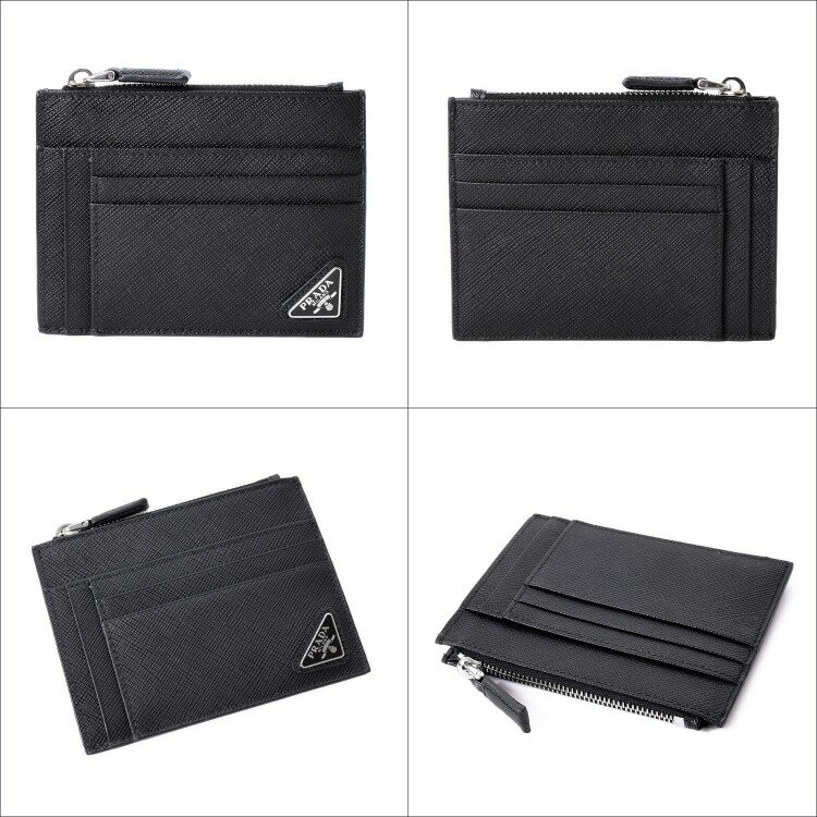PRADA プラダ サフィアーノ トライアングル カードケース 2MC067QHH F0002 ブラッ...