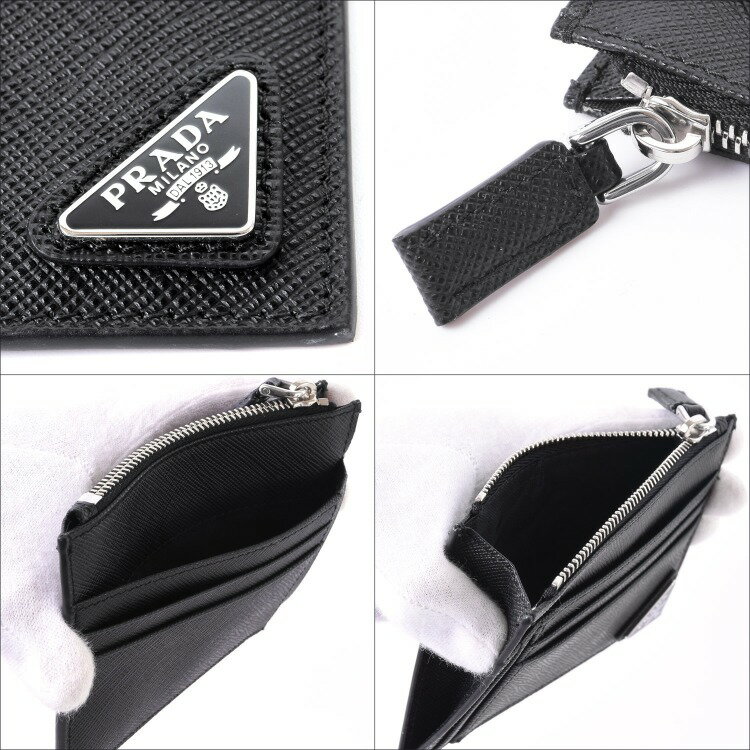 PRADA プラダ サフィアーノ トライアングル カードケース 2MC067QHH F0002 ブラッ...
