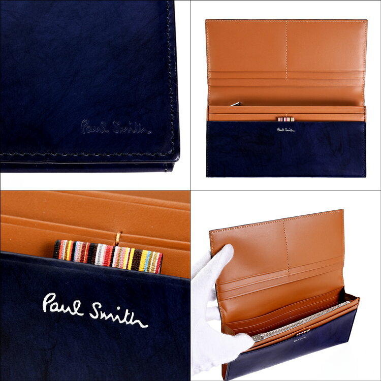 【名入れ可】 ポールスミス 長財布 PaulSmith ブラシペインテッド 財布 かぶせ蓋 5...