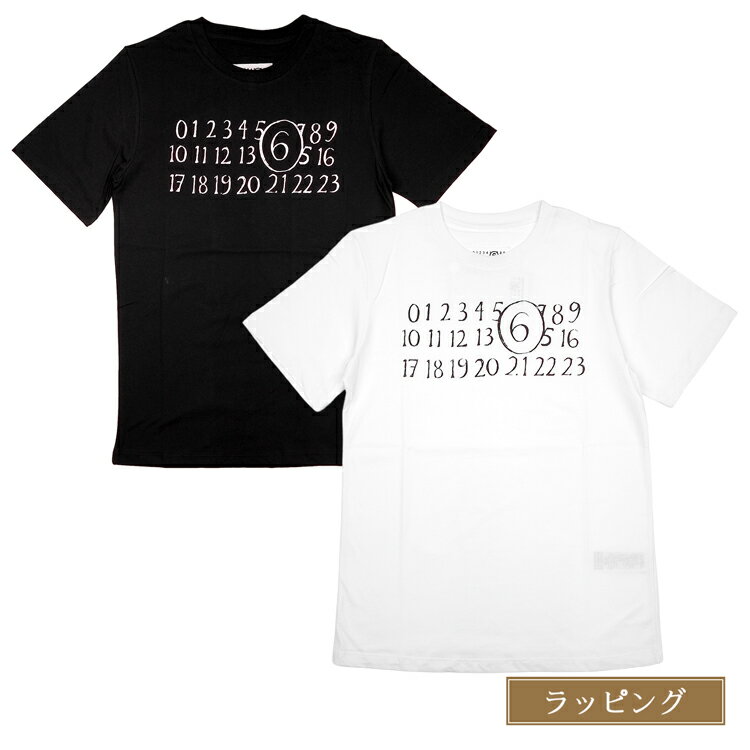 乐天商城 - エムエムシックス MM6 マルジェラ Tシャツ 半袖 メゾンマルジェラ キッズ クルーネック ロゴTシャツ M61020 MM02Y トップス 春夏 Maison Margiela メンズ レディース ブランド 正規品 新品 ギフト プレゼント