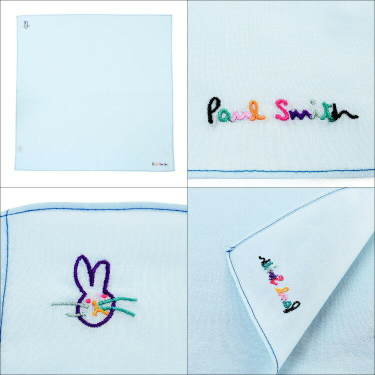 ポールスミス ハンカチ コットン 綿 100％ ラビット ロゴ シンプル 刺繍 名入れ 敬老の日 Paul Smith メンズ レディース ブランド かわいい 正規品 新品 ギフト プレゼント ハンカチタオル 子供 2022 おしゃれ 男性 女性 彼氏 彼女200363 THANK