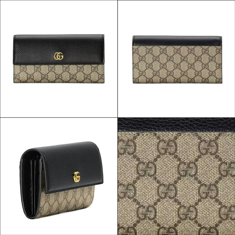 【国内正規品/ラッピング済】グッチ 財布 長財布 かぶせ GG マーモントレザー コン...