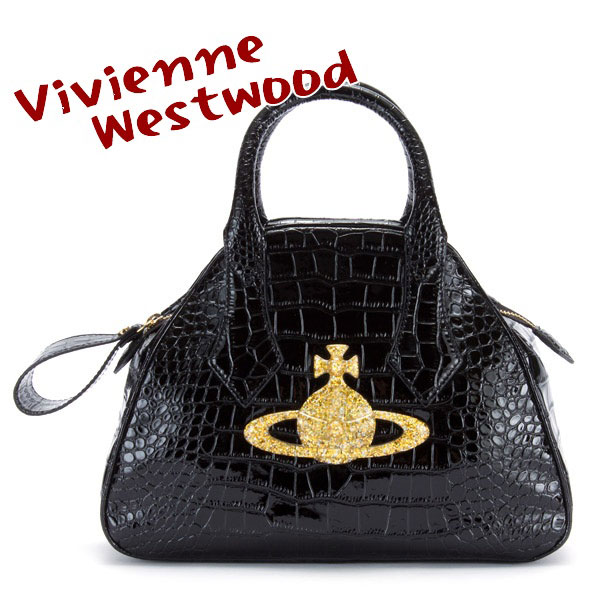 【送料無料】【新作】ヴィヴィアン/ヴィヴィアンウエストウッド Vivienne Westwood バッグ レディース ハンドバッグ ヤスミン スモール クロコ型押し チャンスリー ネロ・ブラック 黒 5748 CHANCERY NERO【ブランド】【通販】 【RCP】 期間限定 激安セール 楽天 02P13Dec13