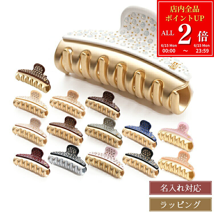 Rakuten - 【全品P2倍★6/15】 アレクサンドル ドゥ パリ ヘアクリップ ミニ バレッタ 名入れ ヘアアクセ スワロフスキー ミディアム 7.5cm 髪留め クリップ ALEXANDRE DE PARIS ICCM-15571-04 ブランド 正規品 新品 ギフト プレゼント 女性