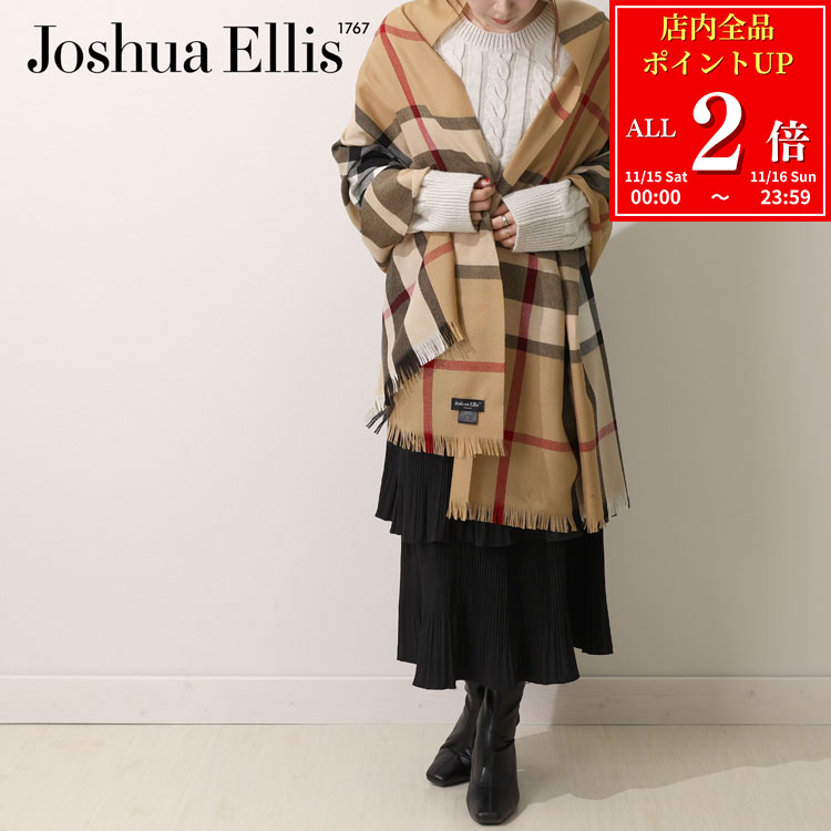 【全品P2倍★11/15-11/16】Joshua Ellis ジョシュアエリス マフラー メリノウールマフラー 大判 ストール ブランケット WM50759 190cm×70cm メリノウール 紫外線 抗菌防臭 ひざ掛け 羽織り レディース ブランド 正規品 新品 ギフト クリスマス プレゼント 女性 誕生日
