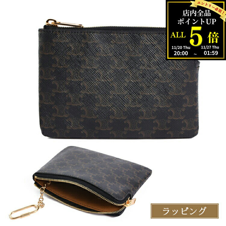 【P5★BF期間限定!要エントリー】CELINE セリーヌ コインケース フック付きコイン & カードポーチ トリオンフキャンバス 10C662BTA.38NO...