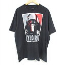 【中古】古着 半袖Tシャツ メンズ スターウォーズ STAR WARS カイロレン 大きいサイズ 2L LL ビッグシルエット ゆったり ビッグサイズ オーバーサイズ コットン クルーネック 丸首 黒 ブラック XLサイズ 中古 中古メンズ半袖プリントキャラクター