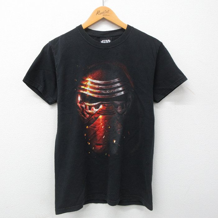 【中古】古着 半袖 ビンテージ ヴィンテージTシャツ メンズ 00年代 00s スターウォーズ STAR WARS カイロレン コットン クルーネック 丸首 黒 ブラック Sサイズ 小さいサイズ 中古 551180 2OF