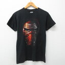 【中古】古着 半袖 ビンテージ ヴィンテージTシャツ メンズ 00年代 00s スターウォーズ STAR WARS カイロレン コットン クルーネック 丸首 黒 ブラック Sサイズ 小さいサイズ 中古 551180