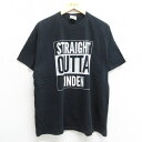 古着 半袖 ビンテージ ヴィンテージTシャツ メンズ 00年代 00s LINDEN 大きいサイズ 2L LL ビッグシルエット ゆったり ビッグサイズ オーバーサイズ コットン クルーネック 丸首 黒 ブラック XLサイズ 中古 | 春夏 夏物 夏服 ヴィンテージTシャツ メンズファッ