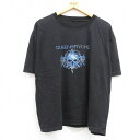 【中古】古着 半袖 ビンテージ ヴィンテージ ロックTシャツ バンドTシャツ メンズ 00年代 00s クイーンズライク 大きいサイズ 2L LL ビッグシルエット ゆったり ビッグサイズ オーバーサイズ クルーネック 丸首 黒 ブラック XLサイズ 中古 | 春夏 春物 春服 5OF(4)