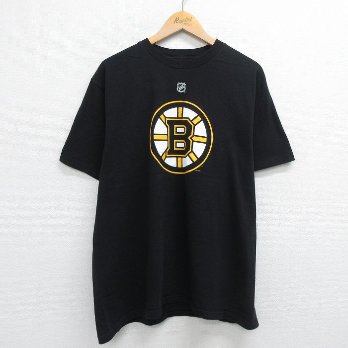 【中古】古着 リーボック REEBOK 半袖 ブランドTシャツ メンズ NHL ボストンブルーインズ ルイエリクソ..