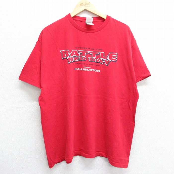 【中古】古着 半袖 ビンテージ ヴィンテージTシャツ メンズ 00年代 00s BATTLE RED DAY テキサス ハリバートン コカコーラ 大きいサイズ 2L LL ビッグシルエット ゆったり ビッグサイズ オーバーサイズ コットン クルーネック 丸首 赤 レッド XLサイズ 中古 | 春夏 夏