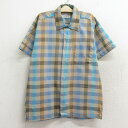 【中古】古着 半袖シャツ キッズ ボーイズ 子供服 70年代 70s ベージュ他 カーキ チェック | 春夏 春物 春服 秋冬 秋物 秋服 女の子 子ども服 こども服 カジュアル ファッション おしゃれ かわいい