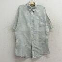 【中古】古着 ブレント 半袖シャツ キッズ ボーイズ 子供服 70年代 70s ボタンダウン 薄緑系他 グリーン チェック | 春夏 春物 春服 秋冬 秋物 秋服 女の子 子ども服 こども服 カジュアル ファッション おしゃれ かわいい