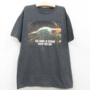 【中古】古着 半袖Tシャツ キッズ ボーイズ 子供服 スターウォーズ STAR WARS ベビーヨーダ クルーネック 丸首 濃グレー 霜降り | 春夏 春物 春服 秋冬 秋物 秋服 女の子 子ども服 こども服 カジュアル ファッション おしゃれ かわいい