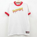 【中古】古着 半袖Tシャツ キッズ ボーイズ 子供服 ワールドプロレスリング HOTRONDA！ クルーネック 丸首 白他 ホワイト リンガー | 春夏 春物 春服 秋冬 秋物 秋服 女の子 子ども服 こども服 カジュアル ファッション おしゃれ かわいい 0OF