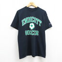 古着 チャンピオン champion 半袖 ビンテージ ヴィンテージTシャツ メンズ 00年代 00s ENDICOTT サッカー コットン クルーネック 丸首 濃紺 ネイビー Lサイズ 中古 | 春夏 夏物 夏服 ヴィンテージTシャツ メンズファッション カットソー ティーシャツ ティシャ