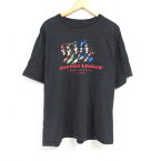 【中古】古着 半袖Tシャツ メンズ DCコミックス ジャスティスリーグ ワンダーウーマン フラッシュ 大きいサイズ 2L LL ビッグシルエット ゆったり ビッグサイズ オーバーサイズ コットン クルーネック 丸首 黒 ブラック XLサイズ 中古 中古メンズ半袖プリントキャラク