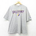 【中古】古着 チャンピオン 半袖 ビンテージ ヴィンテージTシャツ メンズ 00年代 00s UALBANY クルーネック 丸首 グレー 霜降り XLサイズ 中古 | 春夏 夏物 夏服 ヴィンテージTシャツ メンズファッション カットソー ティーシャツ ティシャツ メンズTシャツ 半袖Tシャ 3OF