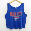 【中古】古着 ビンテージ ヴィンテージ タンクトップ メンズ 90年代 90s MLB トロントブルージェイズ 大きいサイズ 2L LL ビッグシルエット ゆっ...