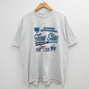 【中古】古着 半袖 ビンテージ ヴィンテージTシャツ メンズ 00年代 00s Four Star バット 大きいサイズ 2L LL ビッグシルエット ゆったり ビッグサイズ オーバーサイズ クルーネック 丸首 薄グレー 霜降り XLサイズ 中古 | 春夏 夏物 夏服 ヴィンテージTシャツ メンズ