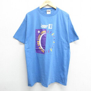 【中古】古着 半袖 ビンテージ ヴィンテージTシャツ メンズ 90年代 90s アメリカがん協会 RELRY 星 コットン クルーネック 丸首 薄紺 ネイビー XLサイズ 中古 | 春夏 夏物 夏服 ヴィンテージTシャツ メンズファッション カットソー ティーシャツ ティシャツ