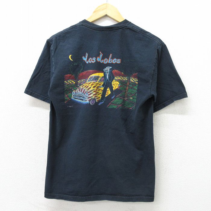 【中古】古着 半袖 ビンテージ ヴィンテージ ロックTシャツ バンドTシャツ メンズ 00年代 00s ロスロボス コットン クルーネック 丸首 黒 ブラック Mサイズ 中古 | 春夏 春物 春服 秋冬 秋物 秋服 メンズファッション ロンT カットソー ロンティー ロングT ロングTシャ