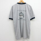 【中古】古着 半袖 ビンテージ ヴィンテージTシャツ メンズ 00年代 00s インディアナポリス モーター スピードウェイ クルーネック 丸首 グレー 霜降り リンガー 【spe】 XLサイズ 中古 | 春夏 夏物 夏服 メンズファッション カットソー ティーシャツ ティシャツ メン