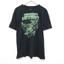 【中古】古着 半袖Tシャツ メンズ DCコミックス グリーンランタン ハルジョーダン ガイガードナー 大きいサイズ 2L LL ビッグシルエット ゆったり ビッグサイズ オーバーサイズ コットン クルーネック 丸首 黒 ブラック XLサイズ 中古 中古メンズ半袖プリントキャラク