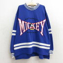 【中古】古着 長袖 ビンテージ ヴィンテージTシャツ キッズ ボーイズ 子供服 90年代 90s ディズニー DISNEY ミッキー MICKEY MOUSE クルーネック 丸首 青 ブルー 【spe】 | 春夏 春物 春服 秋冬 秋物 秋服 女の子 子ども服 こども服 カジュアル ファッション おしゃれ