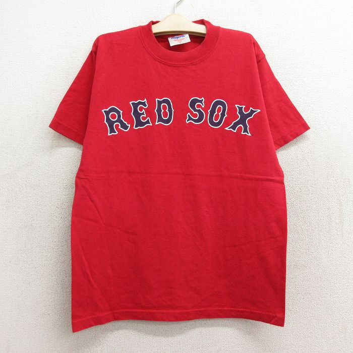 【中古】古着 半袖 ビンテージ ヴィンテージTシャツ キッズ ボーイズ 子供服 00年代 00s MLB ボストンレッドソックス ジョナサンパペルボン 58 コットン クルーネック 丸首 赤 レッド メジャーリーグ ベースボール 野球 【spe】 | 春夏 春物 春服 秋冬 秋物 秋服 女の